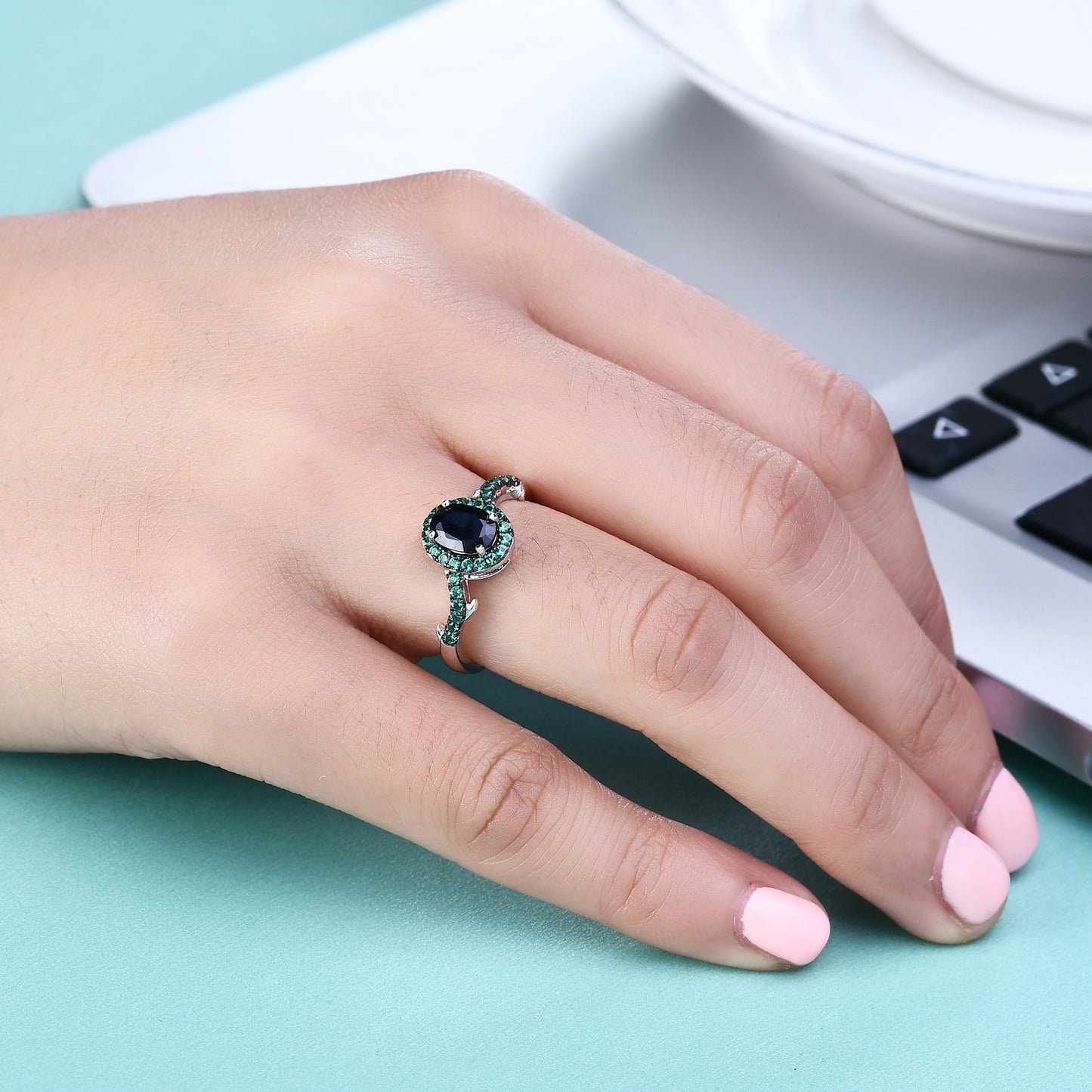 Adjustable Ring S925 Silver Inlaid Natural Color Treasure Amethyst Ring