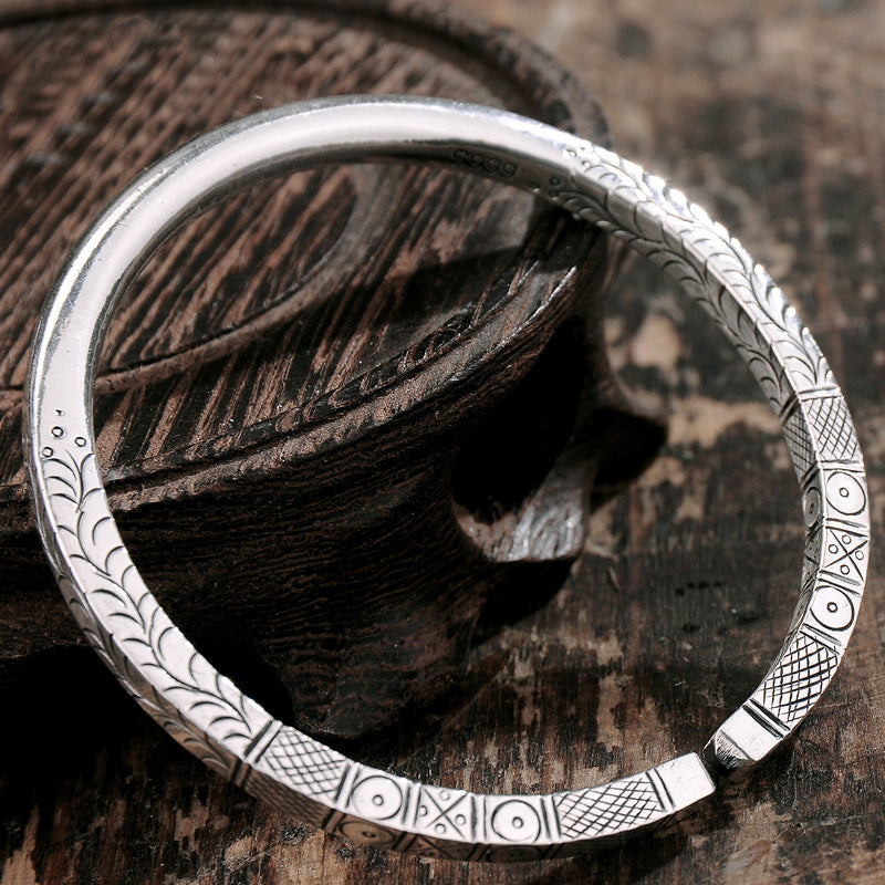 Fashion Temperament Handmade Silver Bracelet Children Ethnic Style Couple Gift