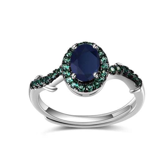 Adjustable Ring S925 Silver Inlaid Natural Color Treasure Amethyst Ring
